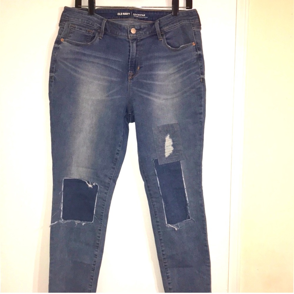 Women’s Old Navy Rockstar Patchwork Super Skinny Jeans